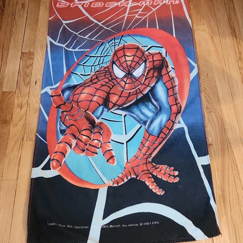 Vintage 2001 Original Spiderman Beach Towel Marvel Superhero